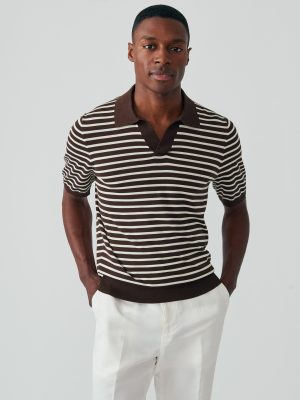Amalfi Short Sleeve Polo in Stripe