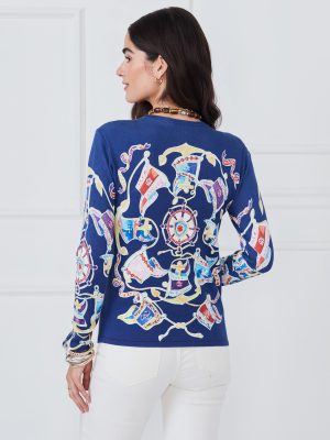 Anilee Sweater in Mini Nautical Pennant