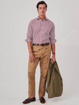 Redding Straight-Fit Chino Pants in Embroidered Fox Martini
