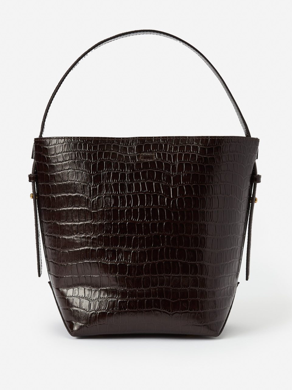 Crawford Leather Bucket Bag in Crocodile