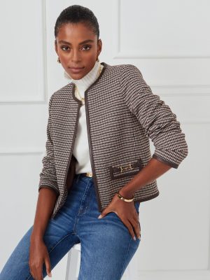 Cyna Jacket in Houndstooth Jacquard
