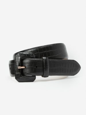 Dacia Leather Belt in Crocodile