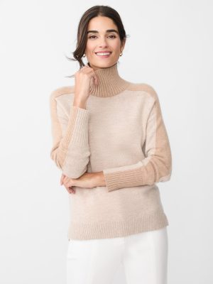 Dina Cashmere Turtleneck in Color Block