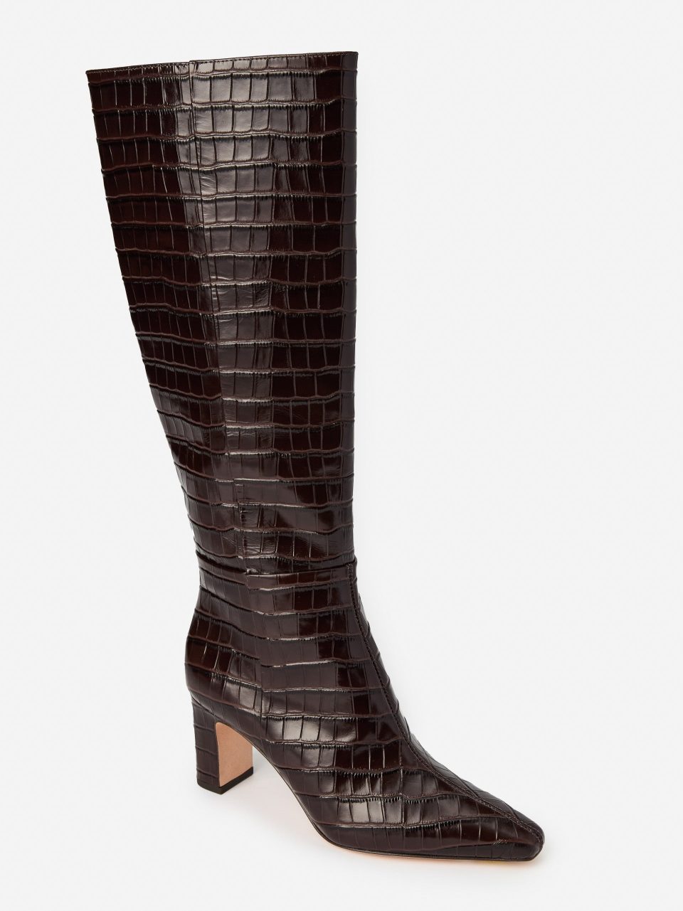 Eden Leather Boots in Crocodile