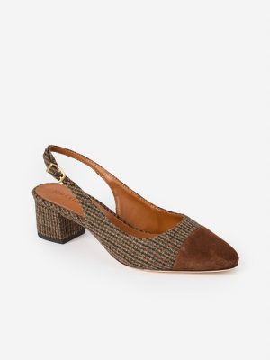 Jocelyn Slingback Heels in Tweed