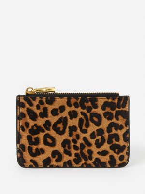 Libi Pony Hair Card Case in Leopard