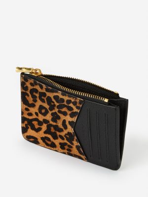 Libi Pony Hair Card Case in Leopard