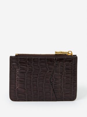 Libi Leather Card Case in Crocodile