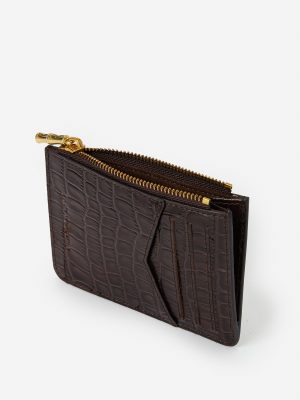 Libi Leather Card Case in Crocodile