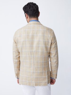 Lisbon Linen Sport Coat in Window Pane