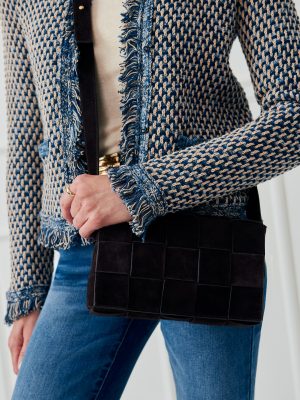 Una Woven Suede Crossbody