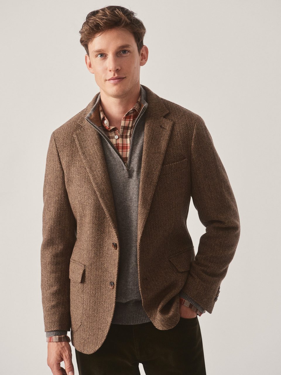 McCown Wool Sport Coat in Herringbone