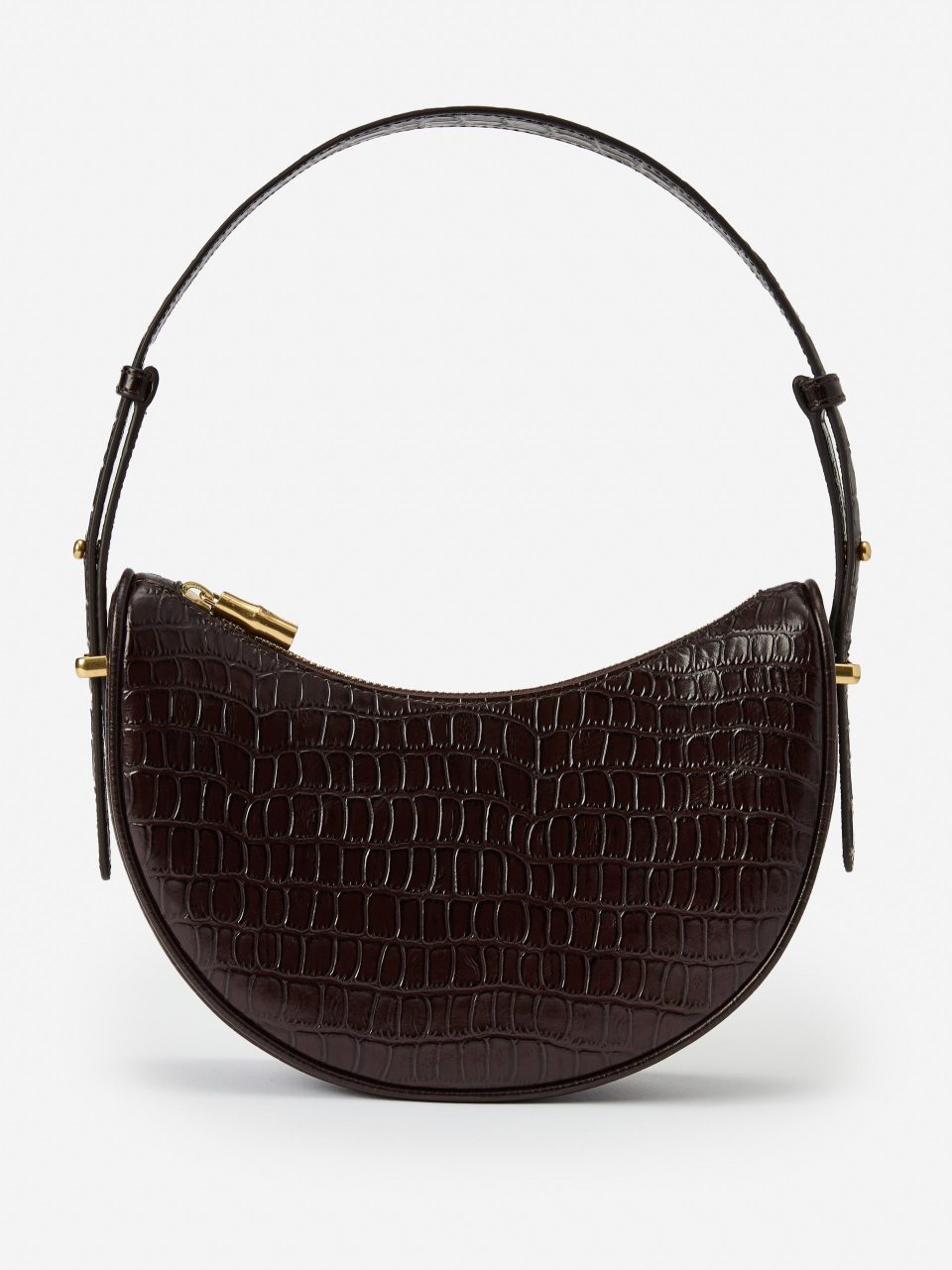 Mezzaluna Leather Handbag in Crocodile
