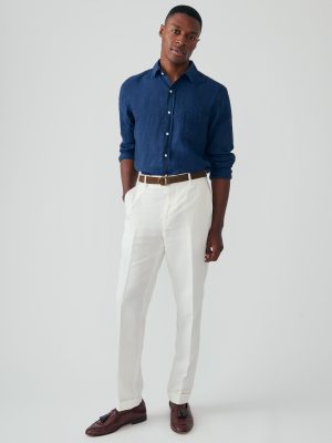 Linen Cotton Twill Oxford Pants