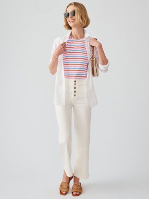 Signature Cap Sleeve Tee in Bangle Multi Stripe