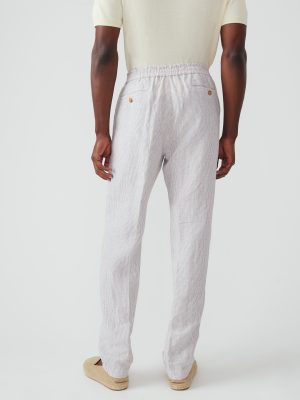 Callistair Linen Pants in Hairline Stripe