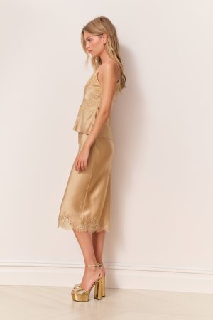 Malina Silk Midi Skirt