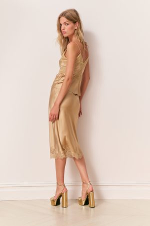 Malina Silk Midi Skirt