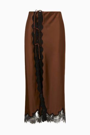 Calder Satin Midi Skirt