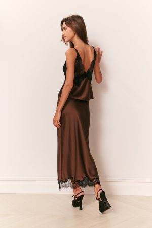 Calder Satin Midi Skirt