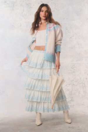Re-Edition Julieta Cotton Tiered Maxi Skirt