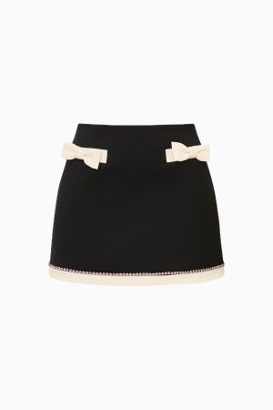 Edeness Bow Embellished Mini Skirt