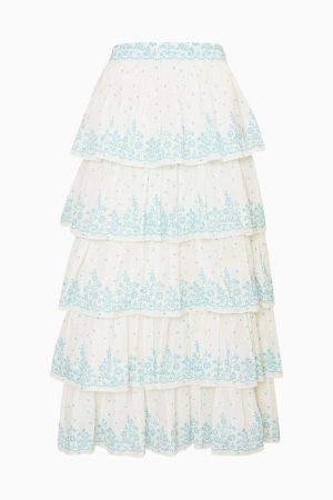 Re-Edition Julieta Cotton Tiered Maxi Skirt