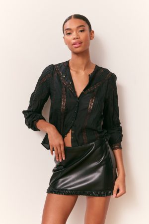 Noala Faux Leather Mini Skirt