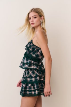 Ruffle Mini Tartan Skirt