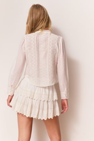 Ruffle Mini Pearl-Embellished Skirt