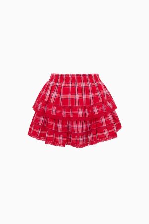 Ruffle Mini Tartan Skirt