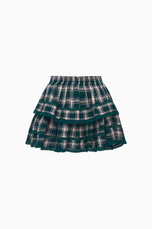 Ruffle Mini Tartan Skirt