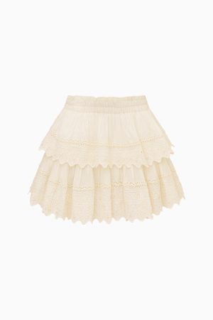 Ruffle Mini Pearl-Embellished Skirt